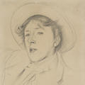 A graphite drawing of Vernon Lee by John Singer Sargent