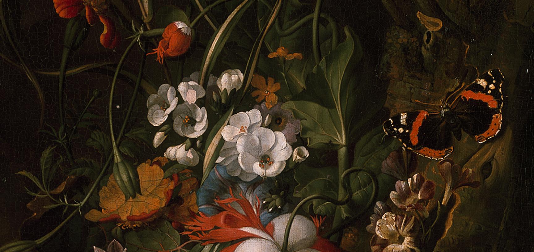 A 'Forest Floor' Still Life of Flowers by Rachel Ruysch