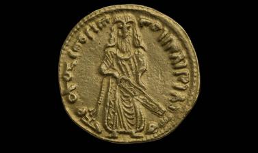 Standing Caliph Dinar, AD 696-697