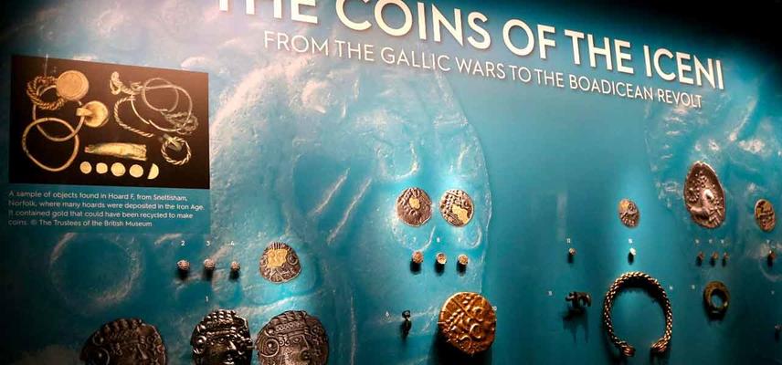 Iceni coins display in the Money Gallery