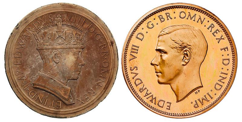 Edward VIII coins with King's profile facing different directions