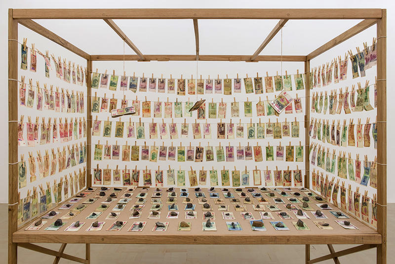 Bank notes display from Meshac Gaba, 2016 installation