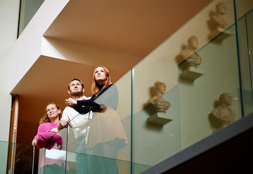 Visitors on a gallery tour 