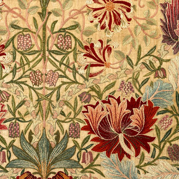 Jane Morris honeysuckle embroidery. 